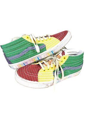 VANS Sk8 Mid Pride Mens Sneaker size 13 12 UK LGBTQ Rainbow Multi/True White